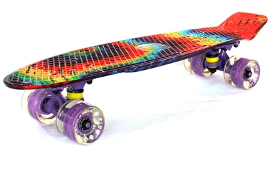 Пенни борд (Penny Board) 22 "Fish" со светящимися колесами и рисунком (bs111)