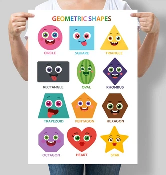 Навчальний постер Геометричні фігури англійською Geometric shapes А3 30х42 см (D236_А3)