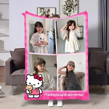Плед 3D зі своїм фото Hello Kitty на 4 фото 31635 160х200 см 5128965