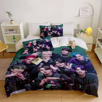 Постельное белье 3D полуторное из микросатина Stray Kids №2 31475 150х215 см 50х70 см 5125878