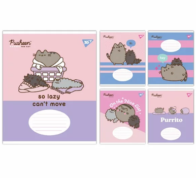 Зошит 12 аркушів клітинка YES Pusheen The Cat №767612