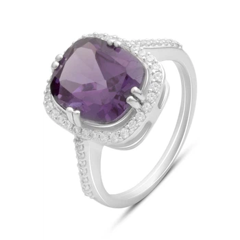 Серебряное кольцо с александритом 6.948ct, вес изделия 4,65 гр (2180081)