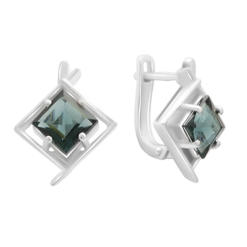 Серебряные серьги с топазом Лондон Блю 3.008ct (2188803)