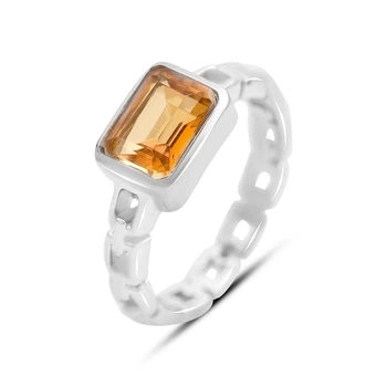 Серебряное кольцо с Натуральным золотим кварцем 1.725ct, вес изделия 3,57 гр (2165804)