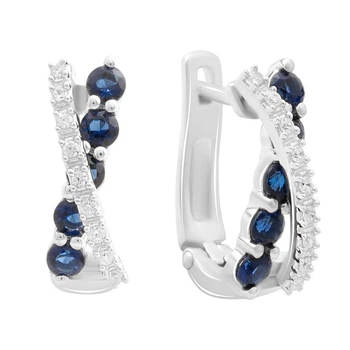 Серебряные серьги с сапфиром nano 1.12ct (2189046)