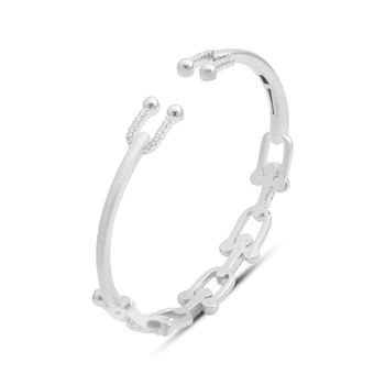 Серебряный браслет с фианитами, вес изделия 12,45 гр (2182887)