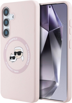 Панель Karl Lagerfeld Silicone Double Heads And Circle MagSafe для Samsung Galaxy S25 Pink (3666339450205)