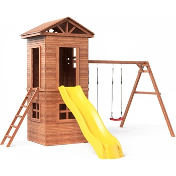 Дитячий майданчик будиночок SportBaby SportHouse-21 з гіркою та гойдалками (SB-4000)