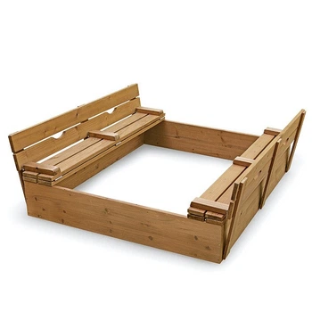 Детская деревянная песочница SportBaby-3 с крышкой и лавочками 30х145 см (SB-1980)