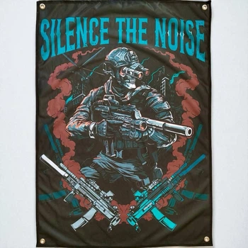 Флаг «Silence the Noise» 100×70 см на люверсах, флажная сетка