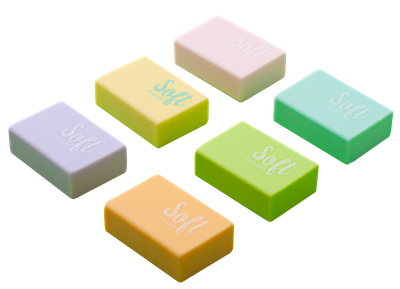 Гумка прямокутна PASTEL, 29х19,6х10 мм BM.1128 мікс 6 кольорів Buromax