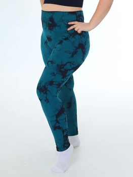 Жіночі лосини пуш ап мармурові повсякденні plus size для тренувань marble з push up ефектом 3XL зелений (17015156)
