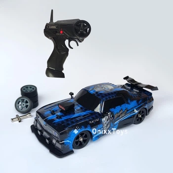 Машинка на радиоуправлении для дрифта Dodge Challenger 4wd на пульте управления Дрифт машинка 28 см Светящийся корпус, Пар (Blue)