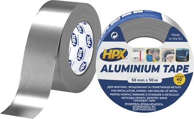 Високотемпературна алюмінієва клейка стрічка 40 мікрон HPX 120°С 50 мм x 50 м (AL5050)