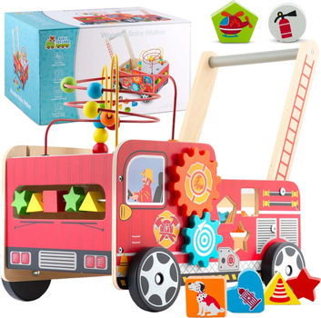 Ходунки дерев'яні штовхач Ricokids Пожежна машина RK-873 (5903890623289)