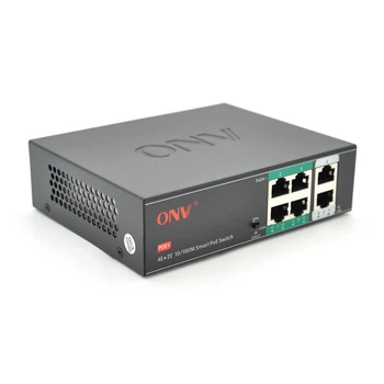 PoE коммутатор ONV H1064PSD 4 порта PoE 100 Мбит и 2 порта Uplink 100 Мбит с автоперезапуском дальность до 250м поддержка IEEE802.3af at общая мощность 65Вт