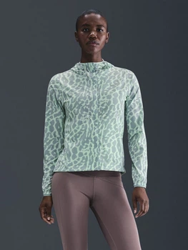 Спортивная ветровка для бега с капюшоном женская Nike W Nk Swift Nvlt Df Jkt IB5844-353 L Мятная (0198481504022)