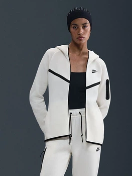 Толстовка на молнии на флисе с капюшоном женская Nike W Nsw Tch Flc Wr Fz Hdy 2 HV6747-133 XS Молочная (0198485454378)