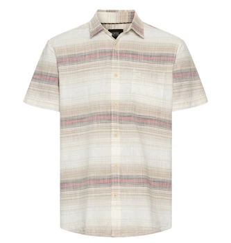 Сорочка Camel Active Short-Sleeved Cotton Shirt with Check Pattern M Бежевий (1109-4064478959341)