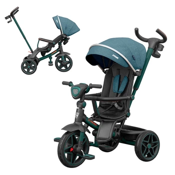 Детский трехколесный Велосипед TILLY DYNAMIC (T-3810 GREEN) поворотное сиденье, складной руль