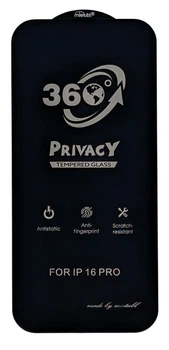 Защитное стекло Privacy 360 для Apple iPhone 16 Pro антишпион black