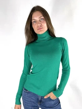 Гольф-водолазка теплая женская Moni&Co 191082 L-XL Зеленая (2200005056257)