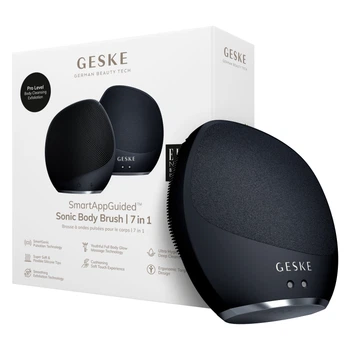 Ультразвукова щітка для тіла та інтенсивний пілінг GESKE Sonic Body Brush&Intensive Exfoliator black (HB0352)