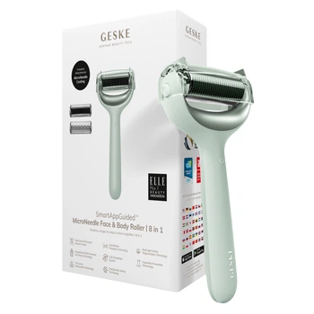 Електронний ролер для обличчя та тіла з мікроголками GESKE MicroNeedle Face&Body Roller green (HB0206)