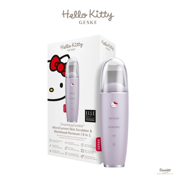 Мікрострумовий скрабер для шкіри і усунення чорних точок GESKE MicroCurrent Skin Scrubber & Blackhead Remover Hello Kitty purple (HB0252)