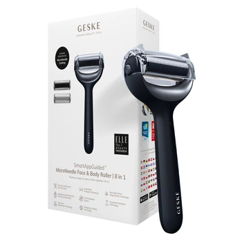 Електронний ролер для обличчя та тіла з мікроголками GESKE MicroNeedle Face&Body Roller black (HB0201)