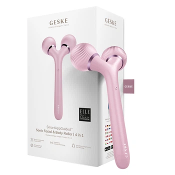 Електронний ультразвуковий ролик для обличчя та тіла GESKE Sonic Facial&Body Roller pink (HB0037)