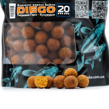 Бойлы вареные JamboMambo Diego Тигровый Орех Кукуруза 20 mm 1 кг