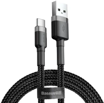 Кабель Baseus Cafule Cable USB for Type-C 3A 1 м Gray/Black (CATKLF-EG1)