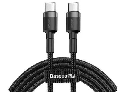 Кабель Baseus Cafule Type-C to Type-C PD 2м 3A PD 60W Black/Grey CATKLF-HG1