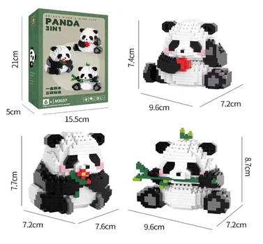 Конструктор 3D игрушка для детей три панды Cute Panda Series Building Blocks Set M1057