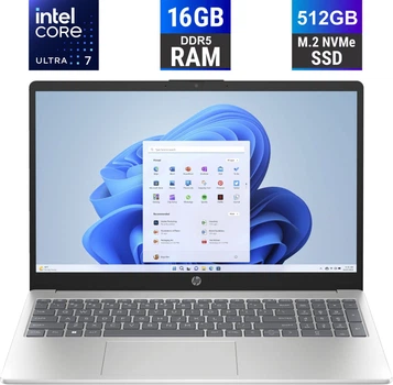Ноутбук HP 15-FD1008CL / 15.6" (1920x1080) IPS / Intel Core Ultra 7 155H (16 (22) ядер по 1.4 - 4.8 GHz) / 16 GB DDR5 / 512 GB SSD M.2 / Intel Arc Graphics / WebCam / HDMI б/у