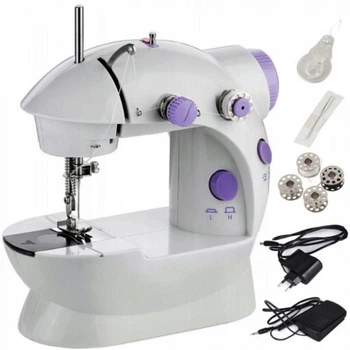 Портитивна міні швейна машинка 4в1 Mini Sewing Machine SM-202A з педаллю та блоком живлення