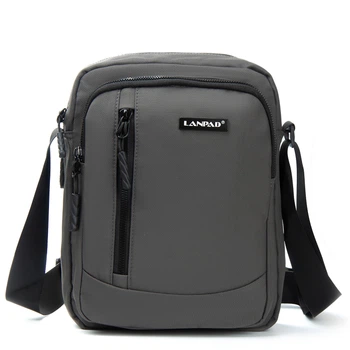 Большая мужская сумка-планшет Lanpad водоотталкивающий нейлон PR-250805-40743 серый