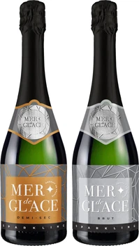 Вино игристое Mer de Glace Blanc белое полусухое 0.75 л 11% + Вино игристое Mer de Glace Brut Blanc белое брют 0.75 л 11% (3211200307753+3211200307722)