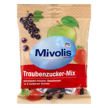 Декстрозні цукерки Mivolis Traubenzucker-Mix без цукру , 37 шт, 100 г, від DM (Німеччина)