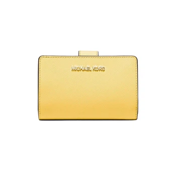 Женский кожаный кошелек MICHAEL KORS Medium Crossgrain, желтый