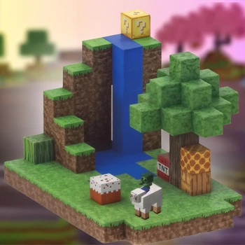Магнітний конструктор minecraft Magnetic Cube 128 деталей кубики конструктори для дорослих та дітей майнкрафт водоспад у джунглях