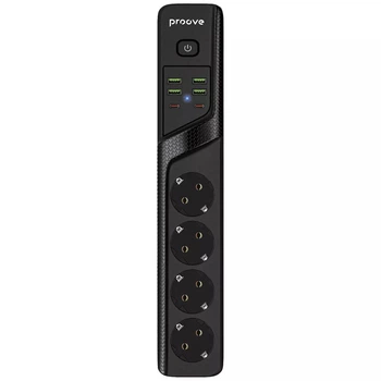 Мережевий подовжувач фільтр Proove Power Socket P-04 (4 розетки + 4 USB + 2 Type-C) 3М