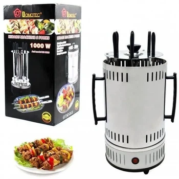 Електрошашличниця Domotec MS-7782 1000W BBQ на 6 шампурів із нержавіючої сталі Белея 7133