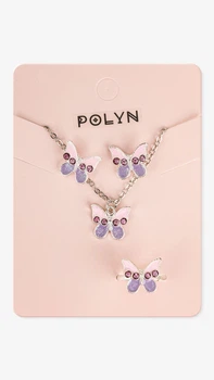 Набор украшений кольцо+ожерелье+серьги Polyn 4300B-5 Серебряный shop (2000999255427)
