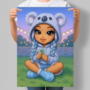 Постер в стиле куклы Bratz девочка в худи коалы А3 30х42 см (DYT030_А3)