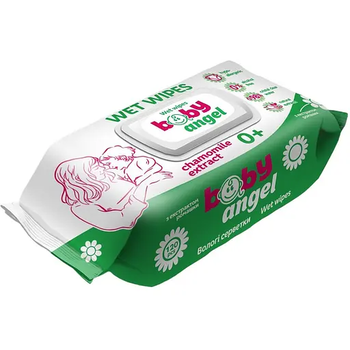 Влажные салфетки детские Wet Wipes Baby Angel 120шт с клапаном