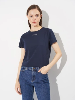 Футболка бавовняна жіноча Calvin Klein Jeans 11629 M Темно-синя (smt2000000040318)