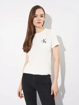 Футболка бавовняна жіноча Calvin Klein Jeans 11625 M Біла (smt2000000040158)