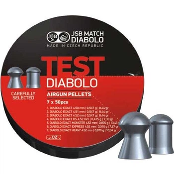 Кулі пневматичні JSB Diabolo Exact Test. Кал. 4.52 мм. Вага - 0.51/0.54/0.67/0.87 гр. 350 шт/уп (14530510) 30914